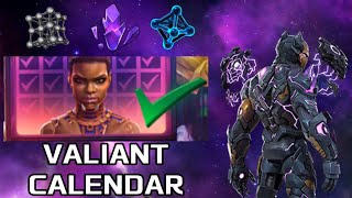 THE VALIANT LOGIN CALENDAR IS HERE Lets Take a Look  Mcoc [upl. by Sudnak]