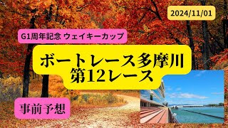 【事前予想】2024年11月1日ボートレース多摩川第12Rドリーム2nd [upl. by Airehs]