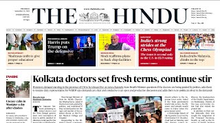 12 September 2024 Current Affairs  The Hindu Newspaper Today  Daily Current Affairs Today UPSC [upl. by Amimej]