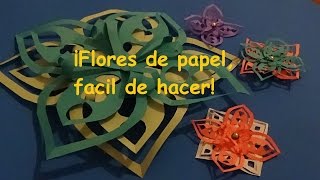 FLOR PAPEL PICADO FACIL  ORIGAMI [upl. by Ranger515]