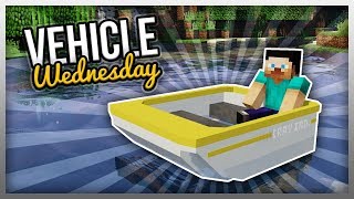 ✔️ 4 Person BOAT In Minecraft Vehicle Wednesday [upl. by Ydaj]