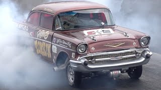 OLD SCHOOL GASSER DRAG RACING AT SANTA POD RACEWAY [upl. by Enilrahc]