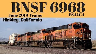 Railfanning 2019  BNSF 6968 ES44C4 Lead Intermodal Train Through Hinkley Ca Cajon Sub [upl. by Bussey]