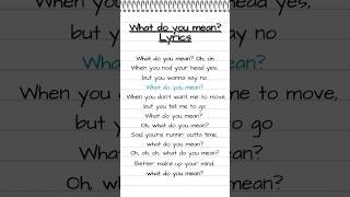 JUSTIN BEIBER  What do you mean Lyrics shorts [upl. by Codel]