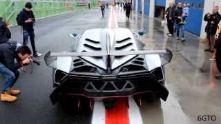 Lamborghini Veneno on track  Accelerations Powerslides and Start Up [upl. by Sailesh540]