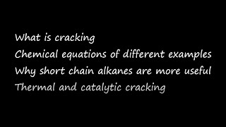 IGCSEA level Chemistry Cracking of alkanes [upl. by Ahsanat678]