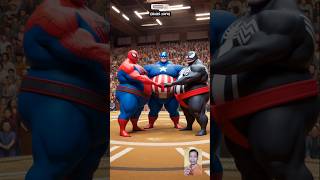 Superhero Sumo Match Superhero animation Spiderman vs Venom vs Captain america marvel dc global [upl. by Auqinaj]