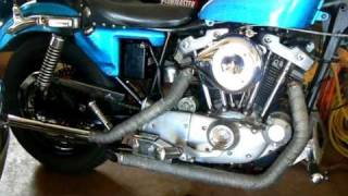 Harley 1000cc Ironhead drag pipe Idle [upl. by Merrow]