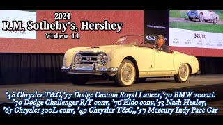 RM Sothebys Hershey 2024 Video 11 Chrysler TampC Nash Healey Dodge Royal Lancer Mercury Pace Car [upl. by Adalheid684]