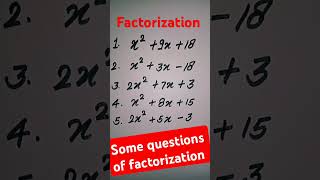 Question of Factorization  maths mathematics education [upl. by Eivlys]