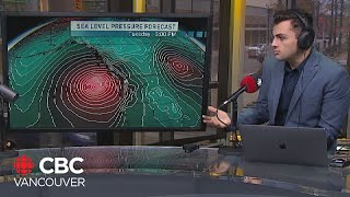 First signs of bomb cyclone impact as winds pick up along Vancouver Island coast [upl. by Nebra]