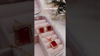 Zircon Locket Set ❤️Gold Plated 🥇 Premium Quality contact number 03111725277 [upl. by Ardried]