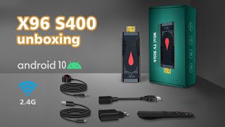 X96 S400 Tv Stick Android 10 Unbox [upl. by Shiverick6]