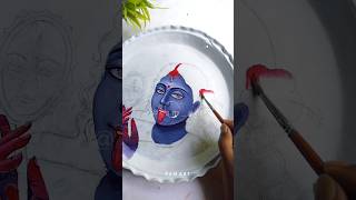 মাটির সরার উপর করা শ্যামা মায়ের painting টির মুখশ্রী রংটা করলাম makali painting [upl. by Art]