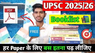 Upsc Hindi Medium Booklist  Upsc 2025  26 Booklist  Upsc Hindi Medium [upl. by Loesceke]