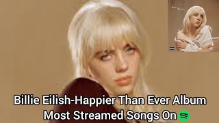 Billie EilishHappier Than Ever Album Most Streamed Songs On Spotify [upl. by Morita789]