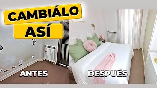 DORMITORIO PEQUEÑO LUJOSO y SENCILLO  Fácil y Rápida TRANSFORMACIÓN [upl. by Devad23]