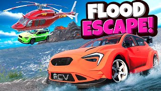 Flood Escape Challenge But Our Friends TROLL US in BeamNG Drive Mods [upl. by Keener]