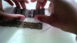 Beading techniques and tips 3 Adding snap clasps to peyote bracelets [upl. by Ielhsa]