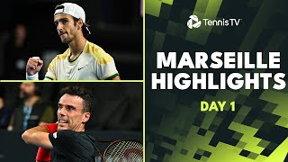 Gasquet Faces Bautista Agut Musetti Shevchenko amp More Feature  Marseille 2024 Highlights Day 1 [upl. by Iturk]