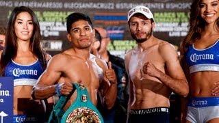 Weigh In Abner Mares vs Jhonny Gonzalez amp Victor Terrazas vs Leo Santa Cruz  SHOWTIME Boxing [upl. by Barcroft]