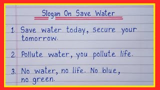 Slogan on Save Watersave water slogans in englishwater conservation slogans in english [upl. by Junji482]