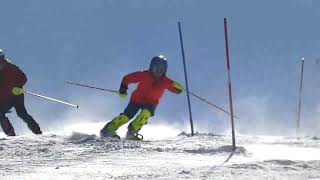 10 year old ski racer skiing Slalom at Copper Mountain Colorado  Thanksgiving Ski Race Camp 2023 [upl. by Egni]