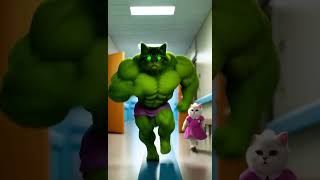 The Hulk Kitten 🛁💚 A Heroic Fall into Mom’s Armscat cattales catfunny catshorts funny catvid [upl. by Arinaid]