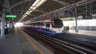 BTS Sukhumvit Line EMUB2 Set 52 departing at Bearing [upl. by Bogoch219]