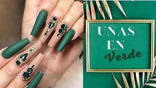 Uñas en Color Verde 💚 un lujo de esta temporada [upl. by O'Donovan]