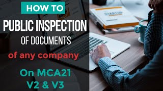 View public Documents Inspection on MCA21 portal [upl. by Adnoel491]