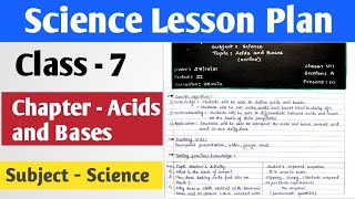 Science lesson plan  Chapter  Acids and Bases  Class 7  BEd  Deled Lesson plans [upl. by Mcquillin]