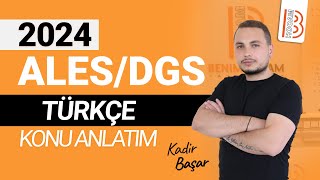 1 2024 ALES  DGS Türkçe  Sözcükte Anlam 1  Kadir BAŞAR [upl. by Ahtnams]