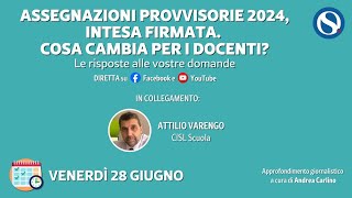 Assegnazioni provvisorie 2024 INTESA firmata Cosa cambia per i docenti e ATA [upl. by Fagaly]