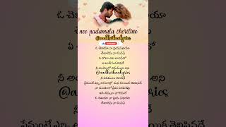 O Cheliya song lyrics in telugu shorts lyrics prabhudeva nagma arrahman spb aadhvikaalyrics [upl. by Bethena]