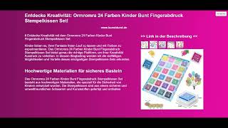 Entdecke Kreativität Ormromra 24 Farben Kinder Bunt Fingerabdruck Stempelkissen Set [upl. by Fifine757]