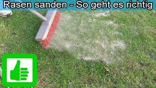 Rasen sanden Anleitung  Rasenpflege mit Sand  Spielsand auf Rasen aufbringen  Rasen ausbessern [upl. by Kerat906]