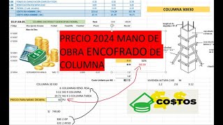 precio de encofrado de columna 2024 ingenieríacivil albañilería construccion [upl. by Aloiv]