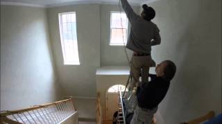 Foyer Chandelier Replacement  Fairway Home Detailing [upl. by Alemap222]