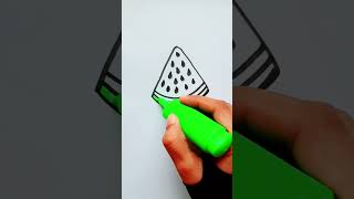 Easy fruits drawing  watermelon  Easy Drawing howtodraw drawing [upl. by Llenod]