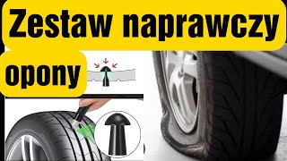 Naprawa opony przy użyciu zestawu naprawczego typu grzybek naprawaopony zestawnaprawczy [upl. by Ardnasak35]