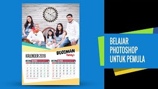 CARA MEMBUAT DESAIN KALENDER PHOTOSHOP  PEMULA [upl. by Vihs]