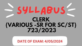 CLERK SYLLABUS🔥7232023KPSCeducationmatters career education facts [upl. by Accisej]