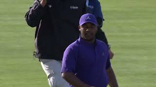 Harold Varner III Winner Putt Saudi International View From Above Amazing [upl. by Vallo]