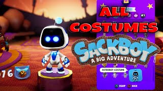 All Costumes And Emotes All DLC Showcase 100 Save On Sackboy A Big Adventure [upl. by Tanny]