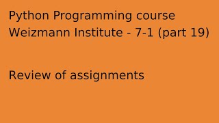 Python programming course 202412 part 19 [upl. by Artimed431]