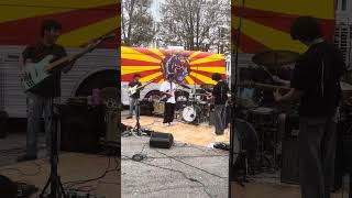 Parking lot jam band with ramps to skate musicfestival skateboarding [upl. by Euqinomahs]