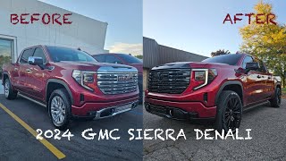 2024 GMC Sierra Denali  Before amp After  Black Out  Tint  PPF  Vinyl CUSTOM Lowered amp Leveled [upl. by Richards777]