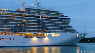 Seven Seas Splendor cruise ship leaving Klaipeda port [upl. by Aikat]