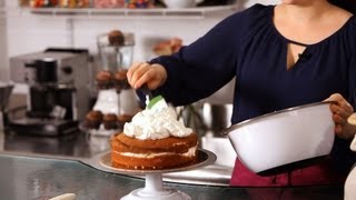 How to Ice a Cake with Whipped Cream  Cake Decorating [upl. by Gabriell]